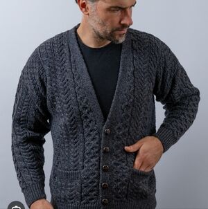 Vintage John Molloy Aran Cardigan Donegal Wool Grandpa Core
